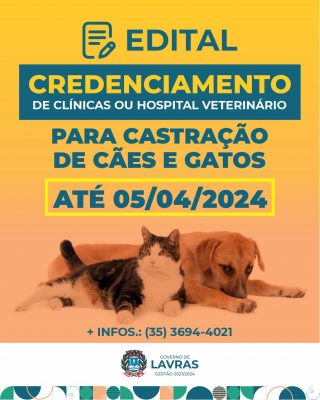 Edital de credenciamento hospitais e clinicas veterinárias